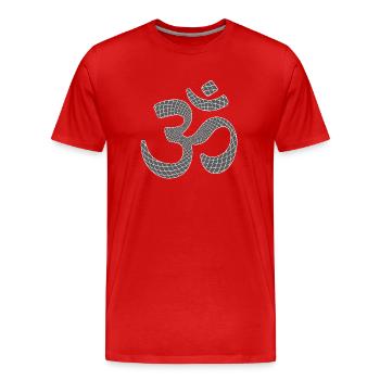 OM Symbol - Männer Premium Bio T-Shirt - Rot - Vorne - Damien (186cm)