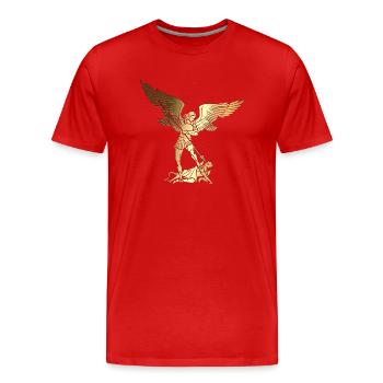 Michael Erzengel Heiliger Christlicher Engel Heiliger Heiliger Snkt - Männer Premium Bio T-Shirt - Rot - Vorne - Damien (186cm)