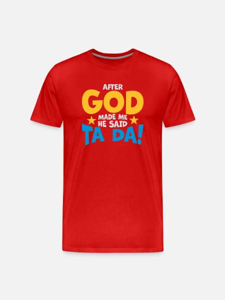 after god made me - Men's Premium Organic T-Shirt - red