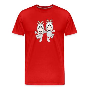 ZIEGEN - TANZEN - LIEBE - TANZPAAR - TANZ - TIERE - Männer Premium Bio T-Shirt - Rot - Vorne - Damien (186cm)