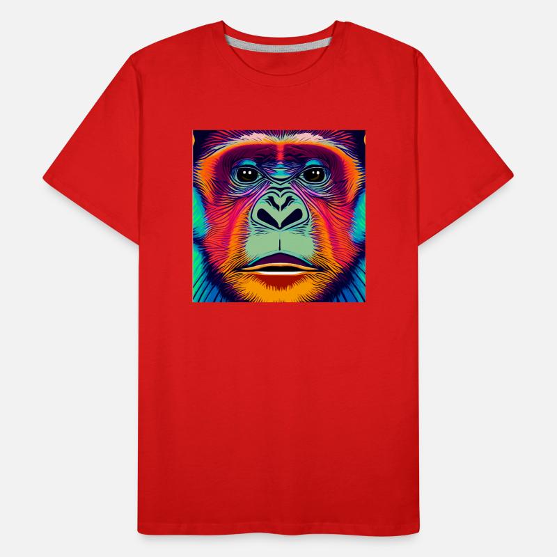 Illustration eines Porträts eines Schimpansen Männer Premium Bio T-Shirt