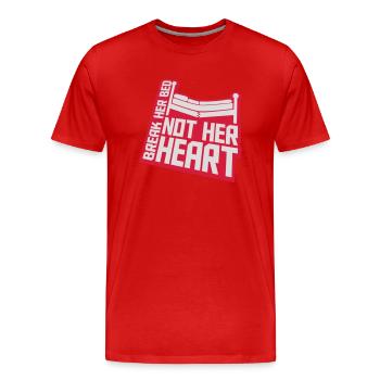break her bed Zitat - Männer Premium Bio T-Shirt - Rot - Vorne - Damien (186cm)