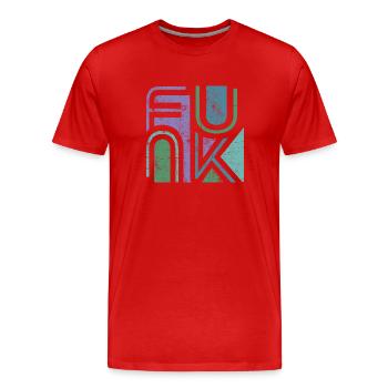 Funk Retro - Männer Premium Bio T-Shirt - Rot - Vorne - Damien (186cm)