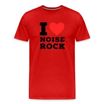 I love noise rock - Men's Premium Organic T-Shirt - red - Front - Damien (186cm)