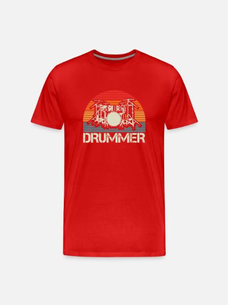 Drums Band Gift Idea - Men's Premium Organic T-Shirt - red