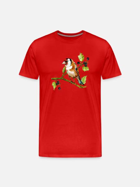 Bunter Vogel - Männer Premium Bio T-Shirt - Rot