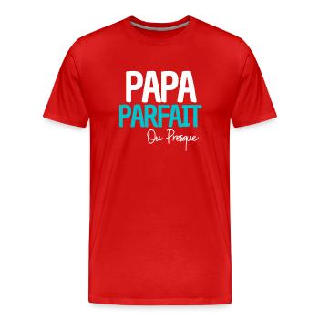 Cadeau parfait pour un papa parfait. - T-shirt bio Premium Homme - rouge - Devant - Damien (186cm)