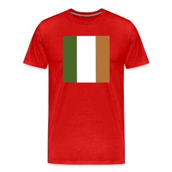Drapeau de l’Irlande, Drapeau irlandais - Vert, Blanc, Orange - T-shirt bio Premium Homme - rouge - Devant - Damien (186cm)
