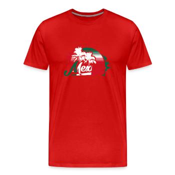 Idée cadeau Mexico Fiesta Flag - T-shirt bio Premium Homme - rouge - Devant - Damien (186cm)