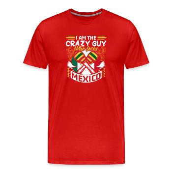 Cadeau du drapeau mexicain du Mexique - T-shirt bio Premium Homme - rouge - Devant - Damien (186cm)