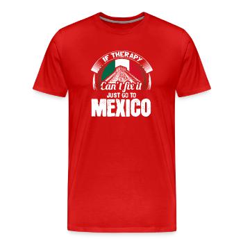Idée cadeau Mexico Fiesta Pride - T-shirt bio Premium Homme - rouge - Devant - Damien (186cm)