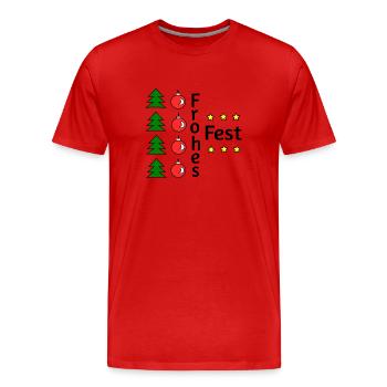 Frohes Fest - Männer Premium Bio T-Shirt - Rot - Vorne - Damien (186cm)