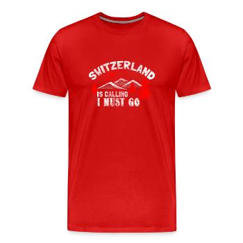 Switzerland Neutrality Flag - Men's Premium Organic T-Shirt - red - Front - Damien (186cm)