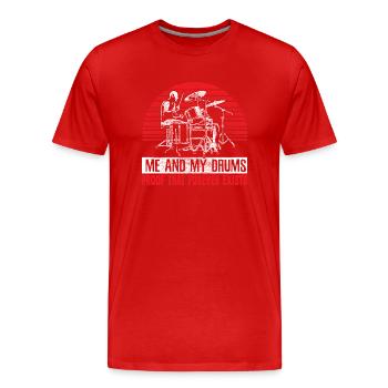 Batterie Batteur Batteur - T-shirt bio Premium Homme - rouge - Devant - Damien (186cm)