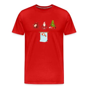 Coffee yoga sleep repeat - Men's Premium Organic T-Shirt - red - Front - Damien (186cm)