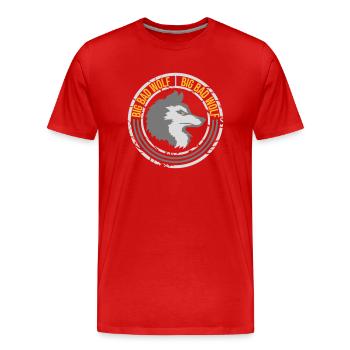 big bad wolf quote - Men's Premium Organic T-Shirt - red - Front - Damien (186cm)