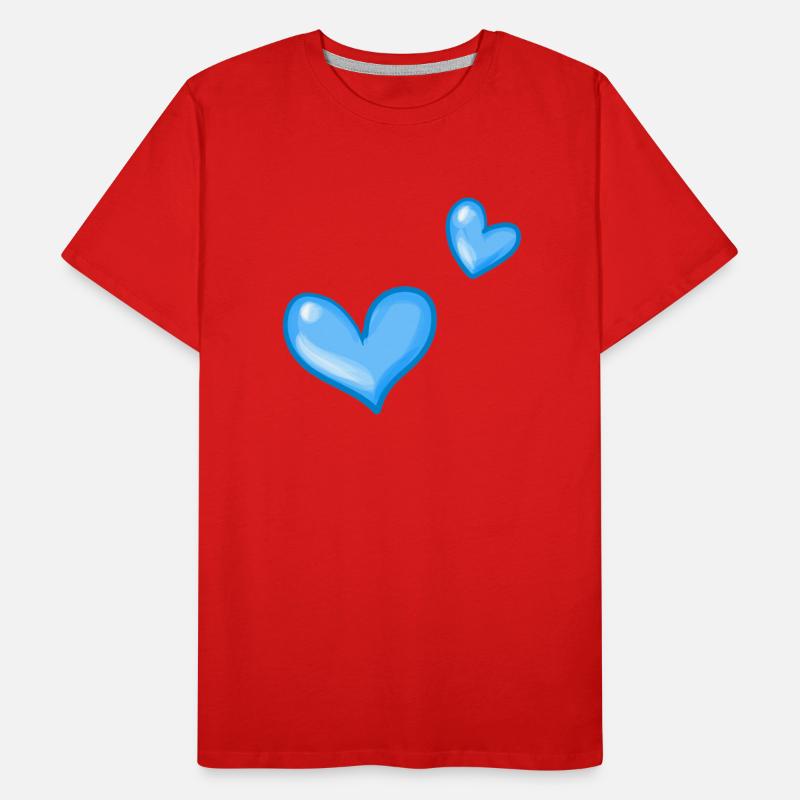 Deux cœurs bleus T-shirt bio Premium Homme