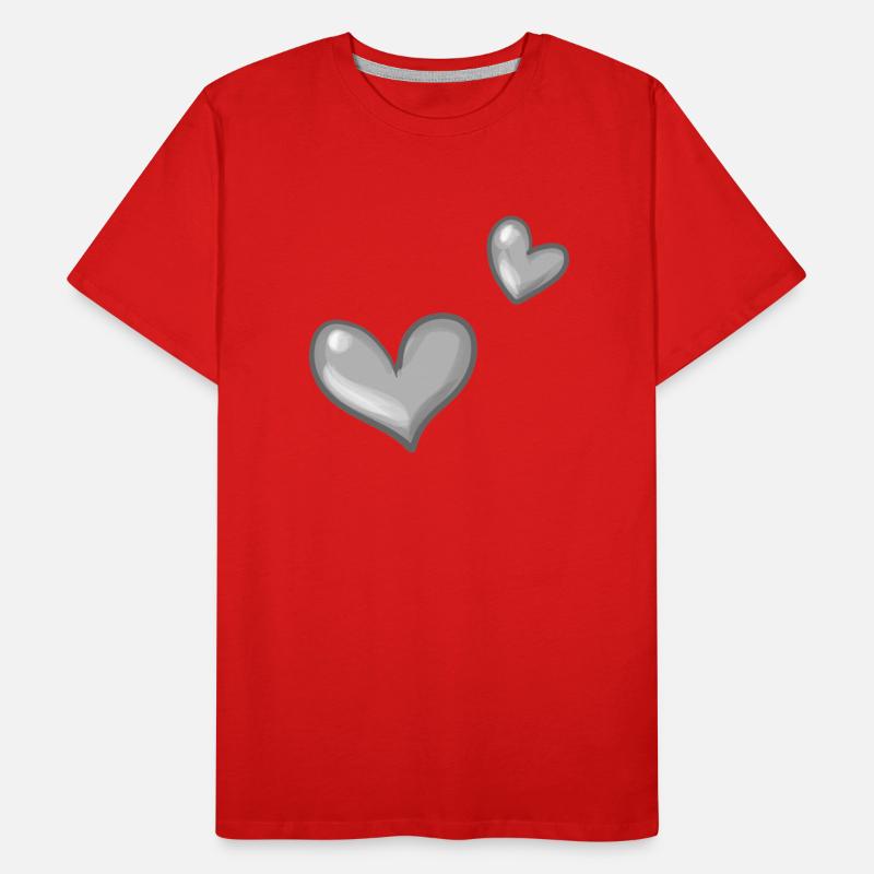 Deux cœurs gris T-shirt bio Premium Homme