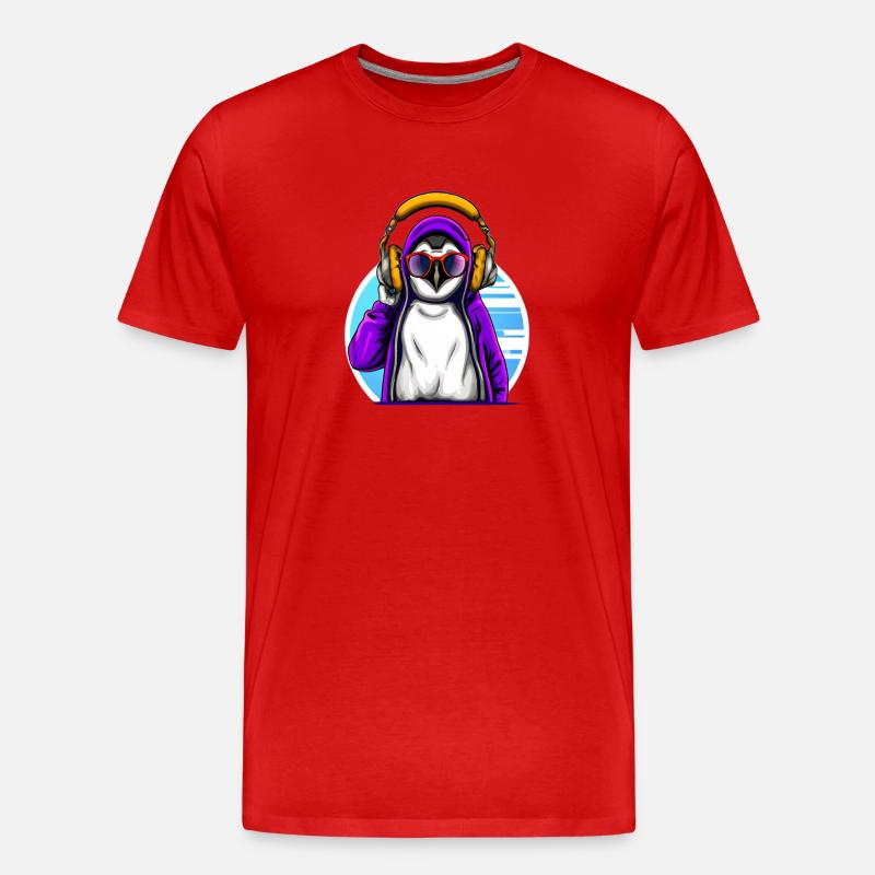 Pingouin cool avec pull - T-shirt bio Premium Homme - rouge