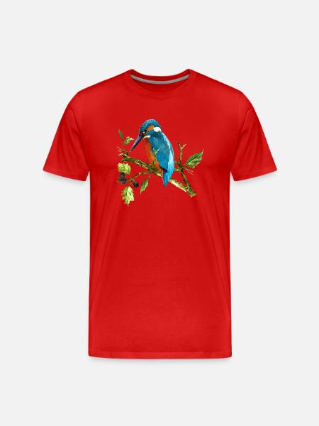 Farverig fugl - Herre Premium T-shirt økologisk - rød