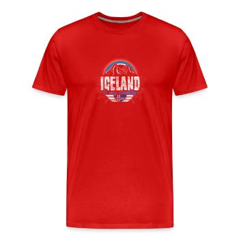Island Wikinger Staat - Männer Premium Bio T-Shirt - Rot - Vorne - Damien (186cm)