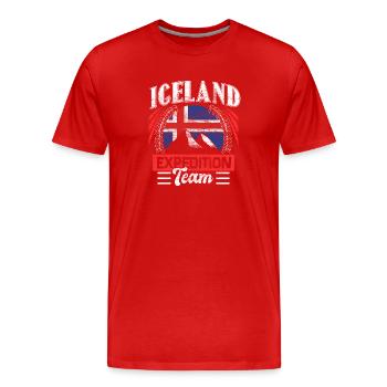 Island Staat Geschenkidee - Männer Premium Bio T-Shirt - Rot - Vorne - Damien (186cm)