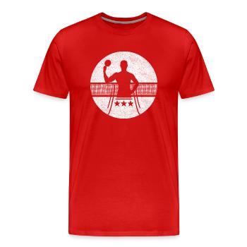 Ping-pong - T-shirt bio Premium Homme - rouge - Devant - Damien (186cm)