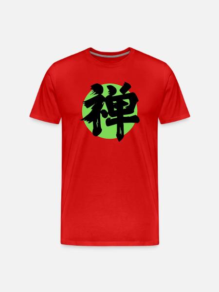 Zen Kanji Green - Men's Premium Organic T-Shirt - red