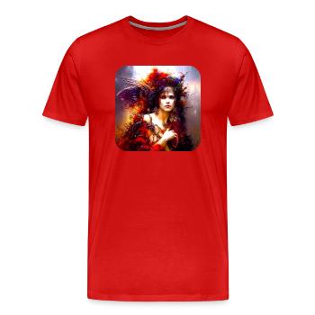 Gefallen Gothic Angel - Männer Premium Bio T-Shirt - Rot - Vorne - Damien (186cm)