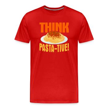 Pensez pâtes! Amateur de pâtes italiennes - T-shirt bio Premium Homme - rouge - Devant - Damien (186cm)