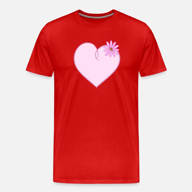 herz blume lila rosa - Männer Premium Bio T-Shirt - Rot