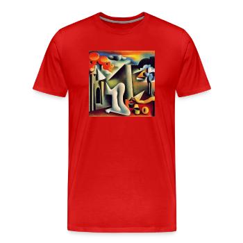 Art abstrait - T-shirt bio Premium Homme - rouge - Devant - Damien (186cm)