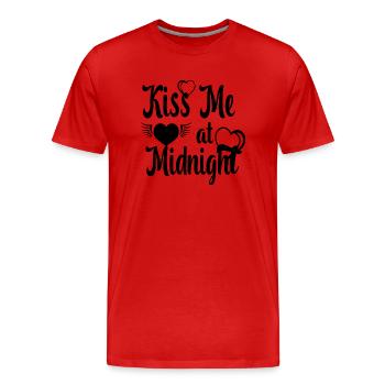 Embrasse-moi à minuit - T-shirt bio Premium Homme - rouge - Devant - Damien (186cm)