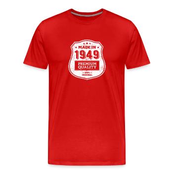 HERGESTELLT 1949 - Männer Premium Bio T-Shirt - Rot - Vorne - Damien (186cm)