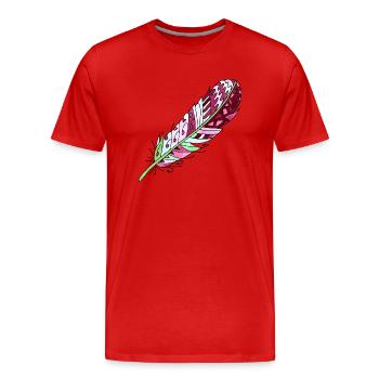 Feather - Men's Premium Organic T-Shirt - red - Front - Damien (186cm)