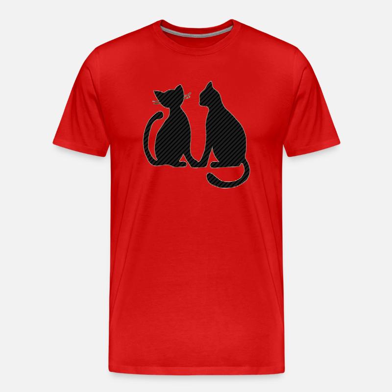 Katzen - Männer Premium Bio T-Shirt - Rot