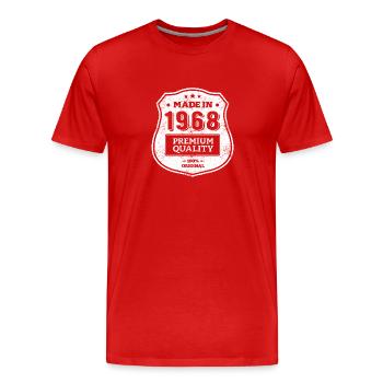 HERGESTELLT 1968 - Männer Premium Bio T-Shirt - Rot - Vorne - Damien (186cm)