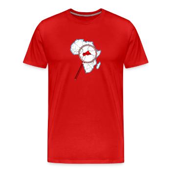 Zentralafrikanische Republik unter der Lupe - Männer Premium Bio T-Shirt - Rot - Vorne - Damien (186cm)