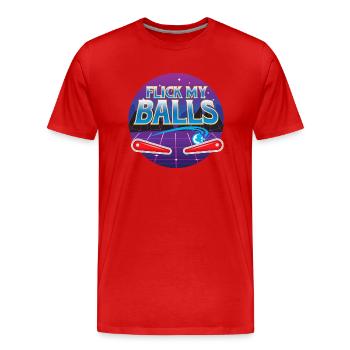 Flick My Balls - Flipper - Männer Premium Bio T-Shirt - Rot - Vorne - Damien (186cm)