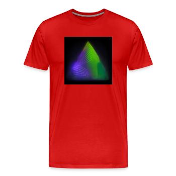 Abstract triangle architecture design neon lights - Men's Premium Organic T-Shirt - red - Front - Damien (186cm)