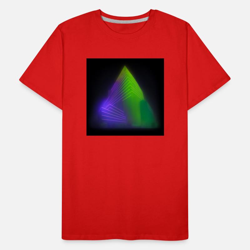 Abstract triangle architecture design neon lights Men's Premium Organic T-Shirt