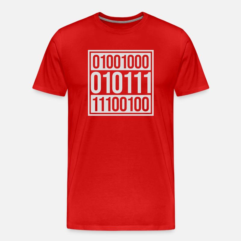 Binär Code Programm Sprache - Männer Premium Bio T-Shirt - Rot