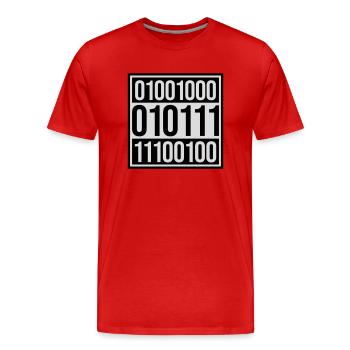 Binär Code Programm Sprache - Männer Premium Bio T-Shirt - Rot - Vorne - Damien (186cm)