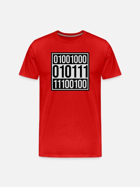 Binary Code Program Language - Men's Premium Organic T-Shirt - red