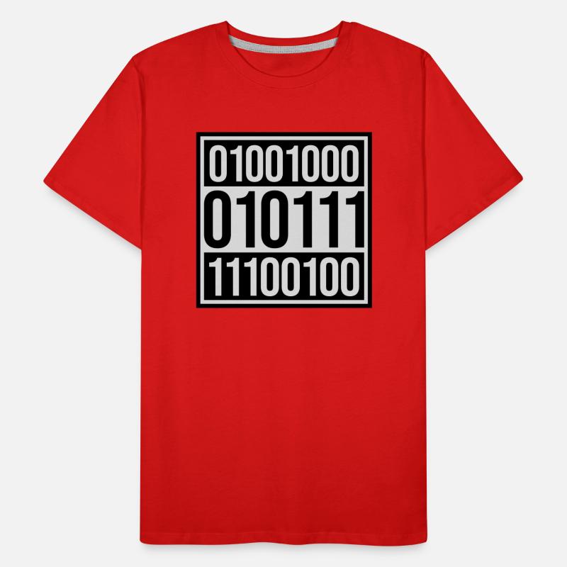 Binary Code Program Language Men's Premium Organic T-Shirt