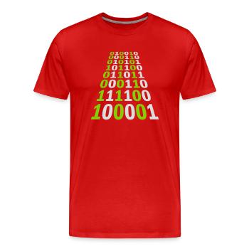 Binär Code Programm Sprache - Männer Premium Bio T-Shirt - Rot - Vorne - Damien (186cm)