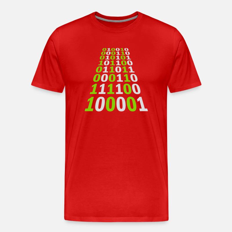 Binary Code Program Language - Men's Premium Organic T-Shirt - red