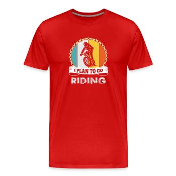 Je joue à faire du vélo drôle - T-shirt bio Premium Homme - rouge - Devant - Damien (186cm)