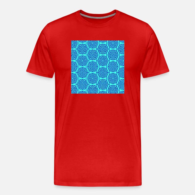 Chinesisches Muster - Männer Premium Bio T-Shirt - Rot