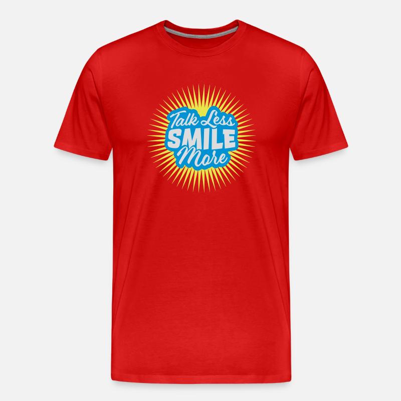 talk less smile more - Männer Premium Bio T-Shirt - Rot
